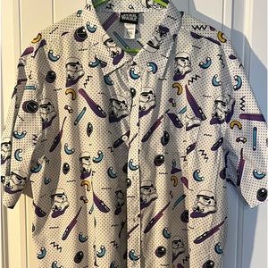 Star Wars collard, short sleeve shirt XXL, Storm Trooper graphics, casual